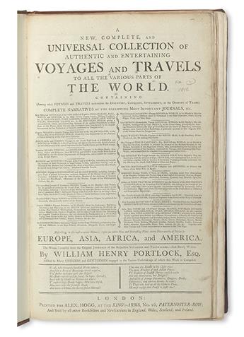 PORTLOCK, WILLIAM HENRY. A New, Complete, and Universal Collection of Authentic and Entertaining Voyages and Travels.  2 vols.  1794